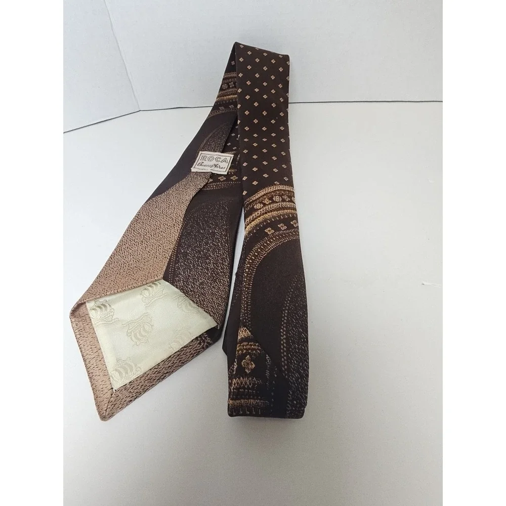 Men's Neck Tie Roca Buenos Aires 100% Polyester Abstract Print Made In Argentina